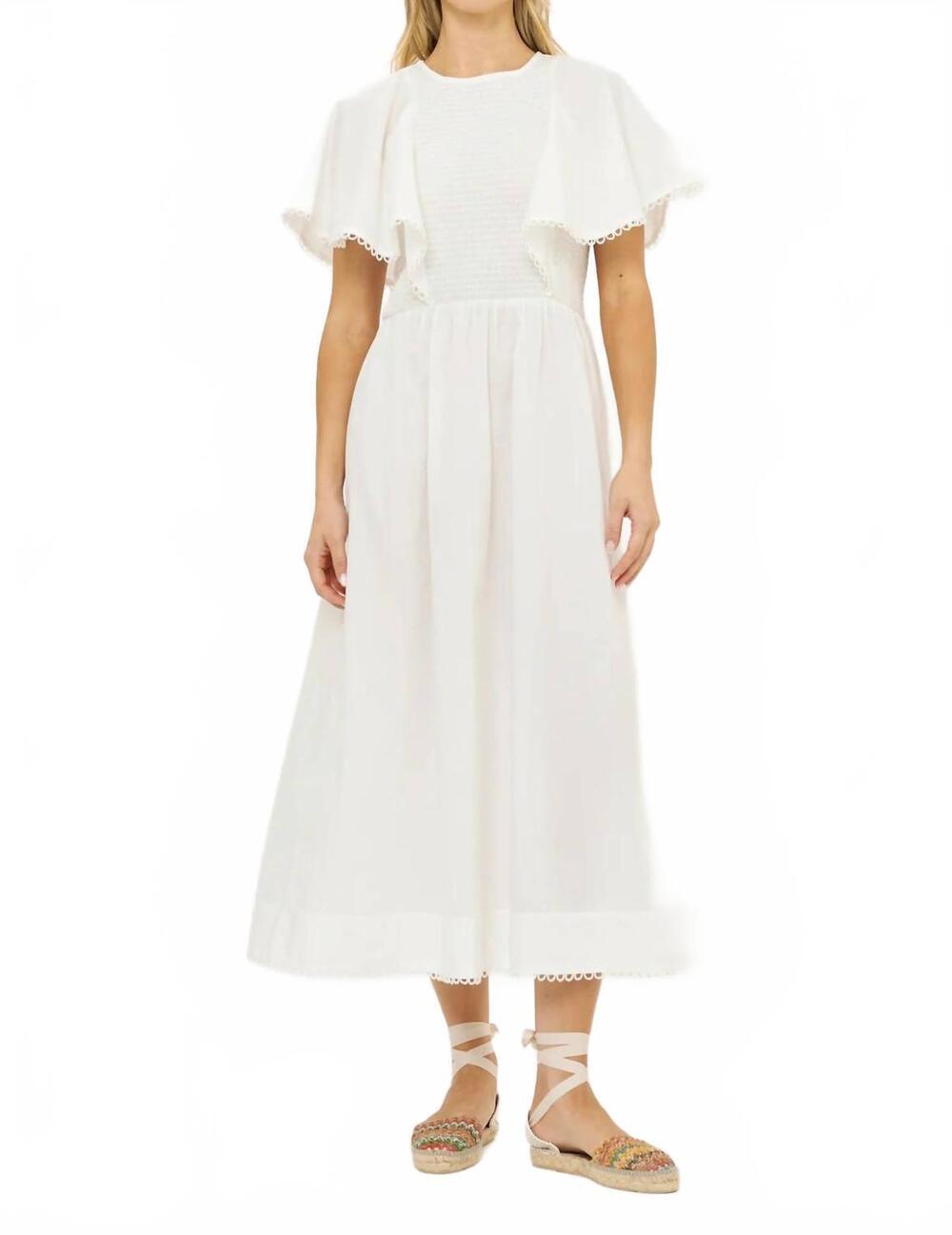 NEW OLIPHANT ava dress in white